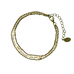 Armbnd  Sterlingslv med 9kt guld og ferskvandsperle