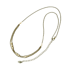Halskde i sterlingslv m.14kt guld &amp; ferskvandsperler