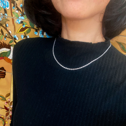 Armbnd &amp; Halskde - Anker Facet - Sterlingslv &amp; Rhodineret 0,6mm