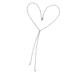 Halskde i rhodineret sterlingslv med ametyst