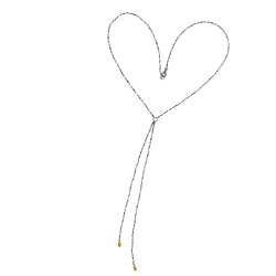 Halskde i rhodineret sterlingslv med citrin