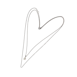 2 i 1 Rhodineret halskde med Ferskvandsperle