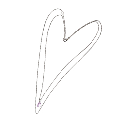 2 i 1 Rhodineret halskde med Pink ametyst