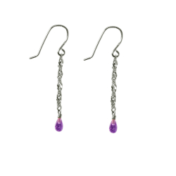 reringe i Rhodineret Sterlingslv med Ametyst