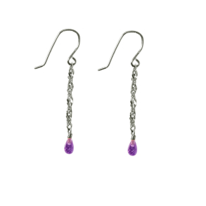 reringe i Rhodineret Sterlingslv med Ametyst