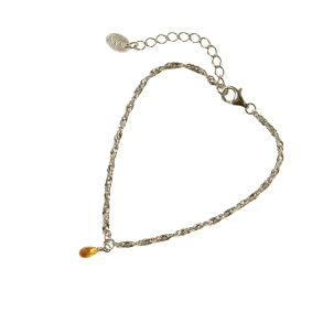 Armbnd i Rhodineret Sterlingslv med Citrin