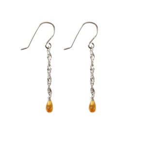 reringe i Rhodineret Sterlingslv med Citrin