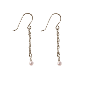 reringe i Rhodineret Sterlingslv med Ferskvandsperle