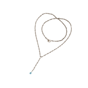 Halskde i Rhodineret Sterlingslv med Topas