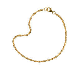 Singapore kde 2mm - Armbnd &amp; Halskde - 925/Forgyldt