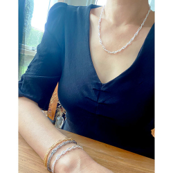 Singapore kde 5mm - Armbnd &amp; halskde - Blank Sterlingslv