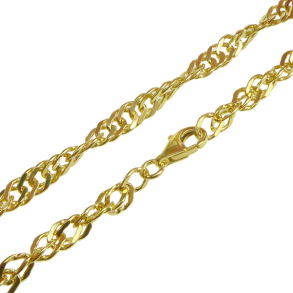 Singapore kde 5mm - Armbnd eller halskde - 925/Forgyldt