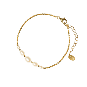 Forgyldt armbnd med Ferskvandsperler