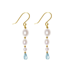 reringe i 14kt med ferskvandsperler og topas