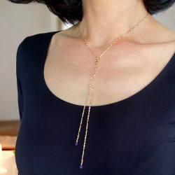 Halskde i forgyldt sterlingslv med citrin