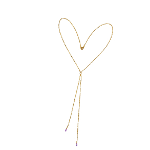 Halskde i forgyldt sterlingslv med ametyst