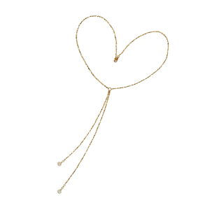 Halskde i forgyldt sterlingslv med ferskvandsperler