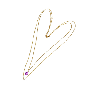 2 i 1 Forgyldt halskde med ametyst