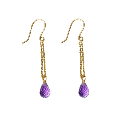 Forgyldt reringe med Ametyst