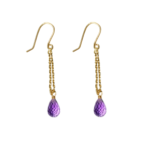 Forgyldt reringe med Ametyst