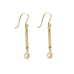 Forgyldt reringe med Ferskvandsperle