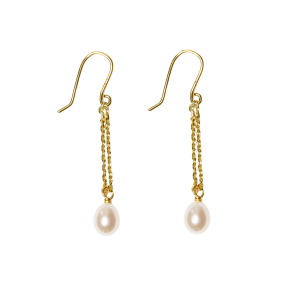 Forgyldt reringe med Ferskvandsperle