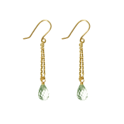 Forgyldt reringe med Grn ametyst