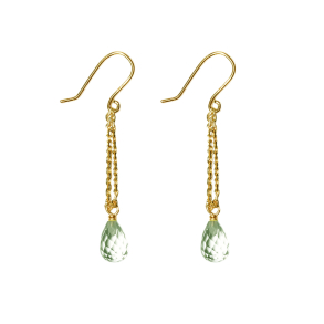 Forgyldt reringe med Grn ametyst