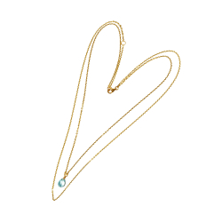 2 i 1 Forgyldt halskde med Topas