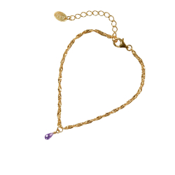 Armbnd i Forgyldt Sterlingslv med Ametyst