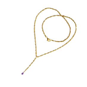 Halskde i Forgyldt Sterlingslv med Ametyst