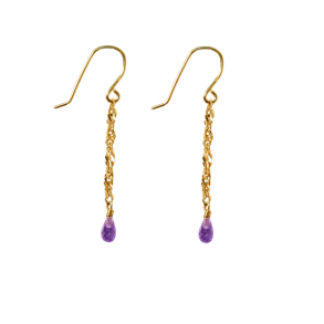 reringe i Forgyldt Sterlingslv med Ametyst