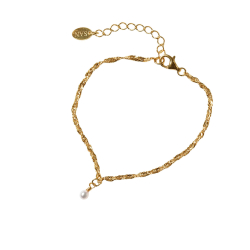 Armbnd i Forgyldt Sterlingslv med Ferskvandsperle