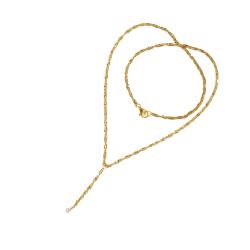 Halskde i Forgyldt Sterlingslv med Ferskvandsperle