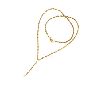 Halskde i Forgyldt Sterlingslv med Ferskvandsperle