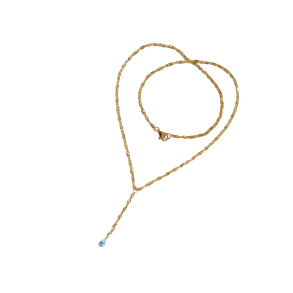 Halskde i Forgyldt Sterlingslv med Topas