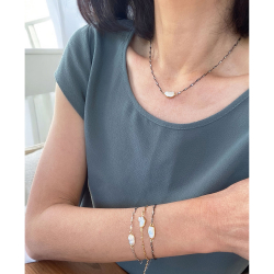 Armbnd  eller Halskde med Barok Ferskvandsperle &amp; Forgyldt Sterlingslv