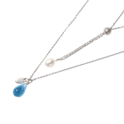 Halskde i rhodineret sterlingslv med topas - More than one