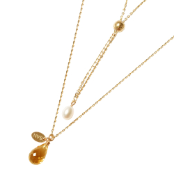 Halskde i forgyldt sterlingslv med citrin - More than one