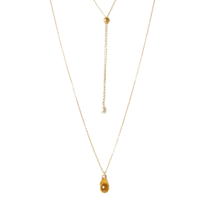 Halskde i forgyldt sterlingslv med citrin - More than one