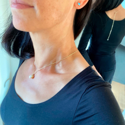 Halskde i rhodineret sterlingslv med pink ametyst - More than one