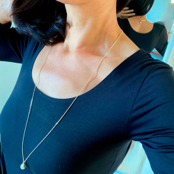 Halskde i rhodineret sterlingslv med topas - More than one