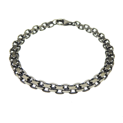 Armbnd eller halskde i Bismark-Letoxideret Sterlingslv-Bredde 6mm