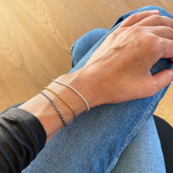 2 mm Bjrn Borg - Cordel kde i Forgyldt Sterlingslv - Armbnd &amp; Halskde