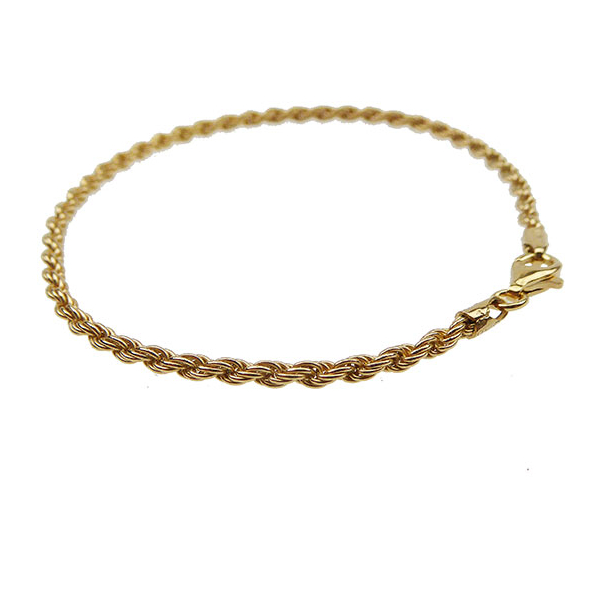 2,5 mm Bjørn Borg - Cordel kæde i Forgyldt Sterlingsølv - Armbånd &amp; Halskæde