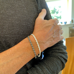 4mm Bjrn Borg - Cordel kde i Blank Sterlingslv Armbnd &amp; Halskde