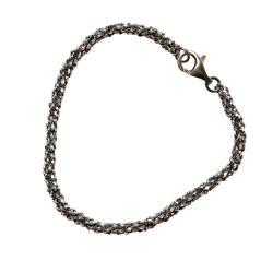 Armbnd eller halskde i Oxideret/925-DiamondCut=3,8mm