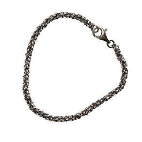 Armbnd & halskde i Oxideret/925-DiamondCut=3,8mm