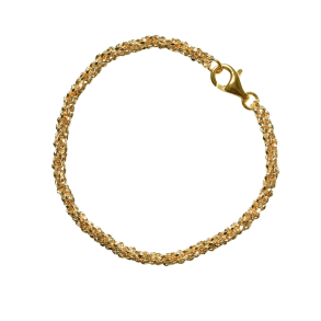 Armbnd & halskde - Forgyldt/925-DiamondCut=3,8mm 