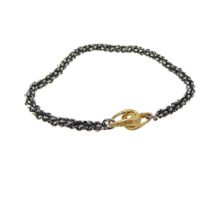 Armbnd eller Halskde - Oxideret Diamond Star med Forgyldt Magnetls